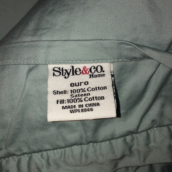 Style & Co Aqua Blue King Size Quilt Euro Sham Set - Picture 3 of 3